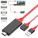 Wholesale USB to HDTV Cable HD Video Adapter to HDMI TV Projector Plug. MHL Screening Mirroring for Smartphones (Red)